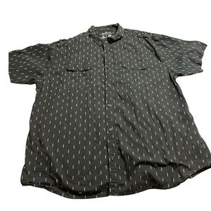 Men's Charcoal Patterned Button Down Shirt